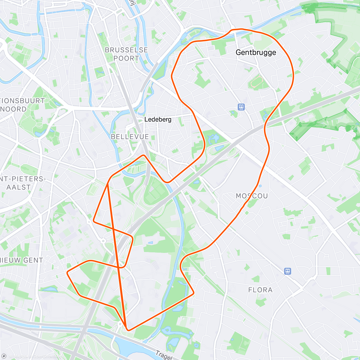 Map of the activity, MyWhoosh - Ghent