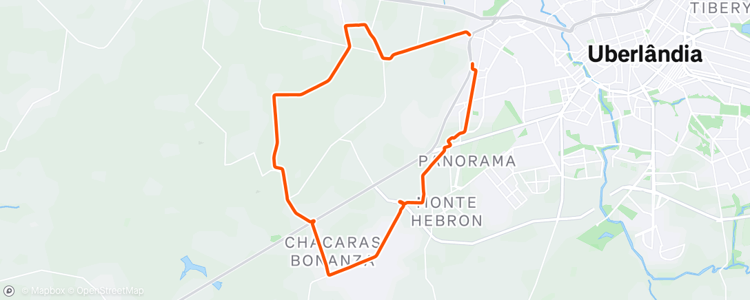 Mapa de la actividad, Evening Mountain Bike Ride