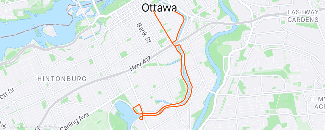 Map of the activity, Ottawa 10km Champs!