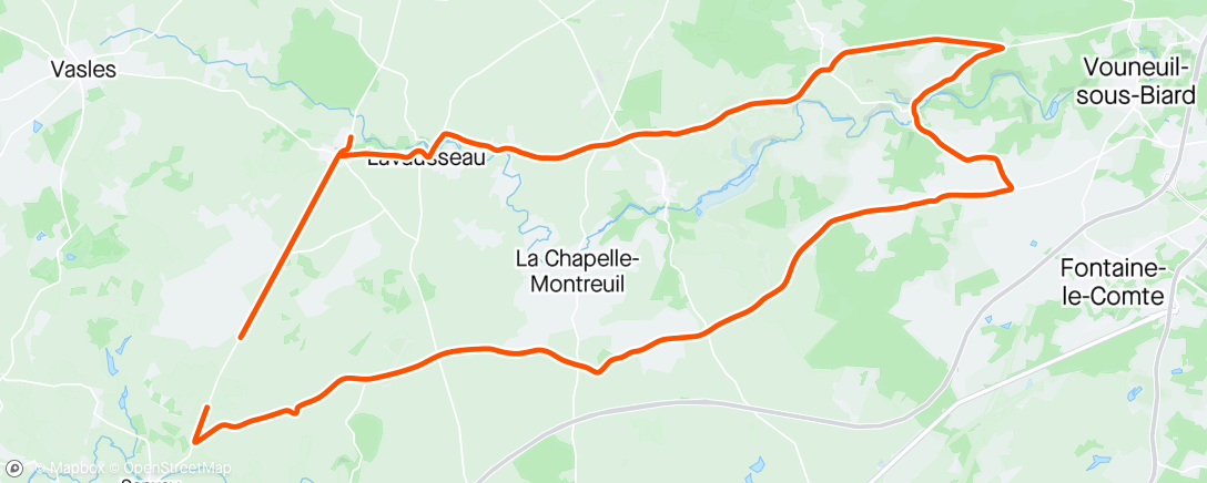 Map of the activity, Sortie en vélo électrique le matin