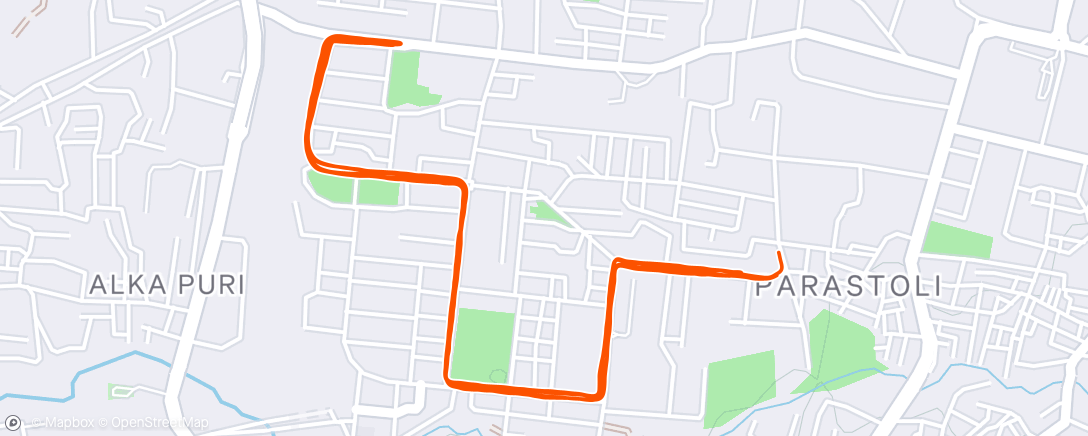 Map of the activity, Evening Run