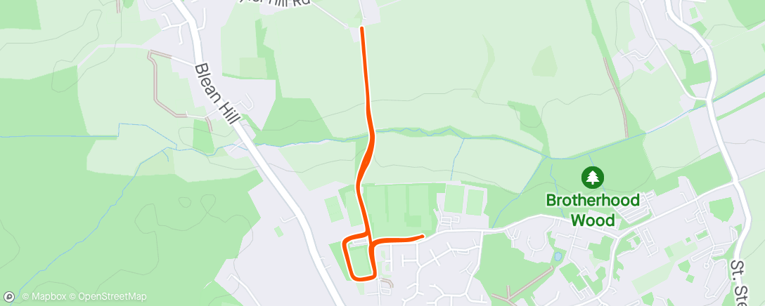 Map of the activity, Canterbury Park Run
