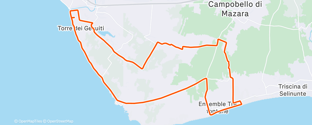 Map of the activity, Afternoon Ride