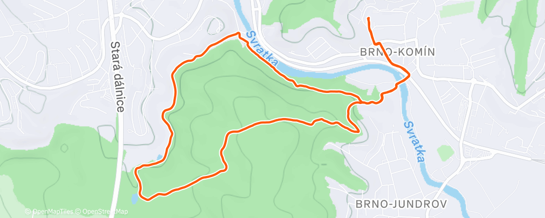 Mapa de la actividad (přes kopec tam)