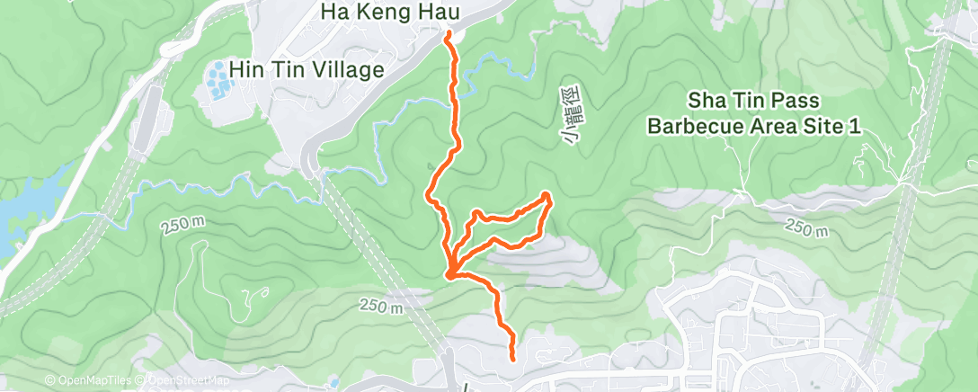 Map of the activity, Afternoon Trail Run