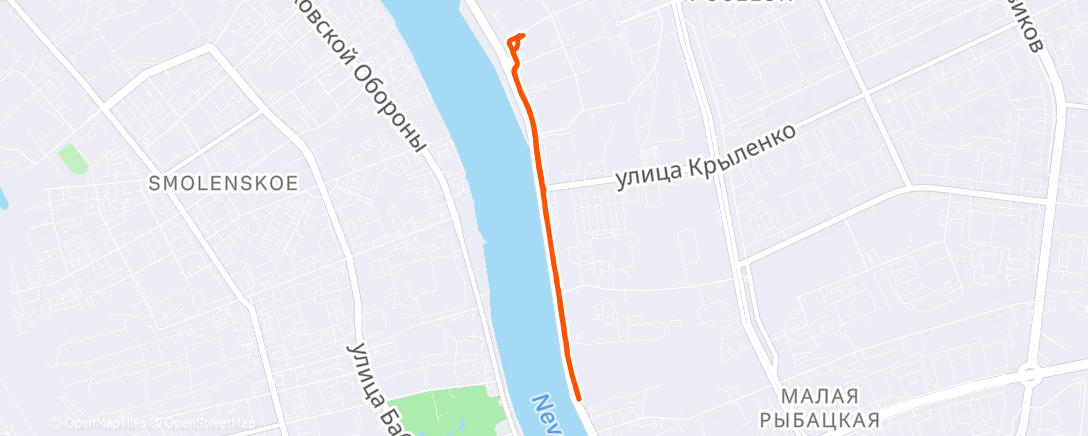 Map of the activity, Afternoon Run
