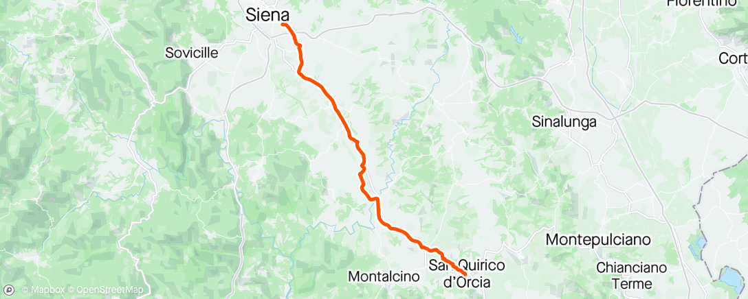 Map of the activity, More Strada Bianchi - en route to Sienna