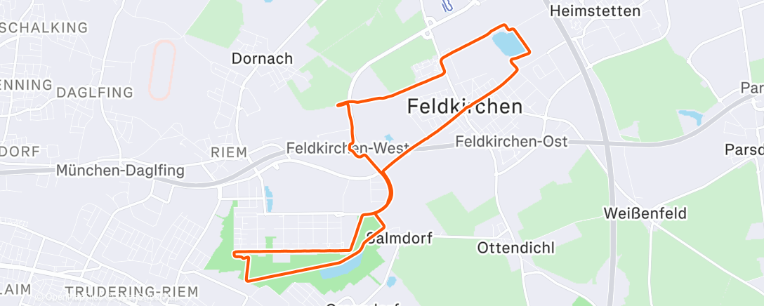 Map of the activity, Lauf am Morgen