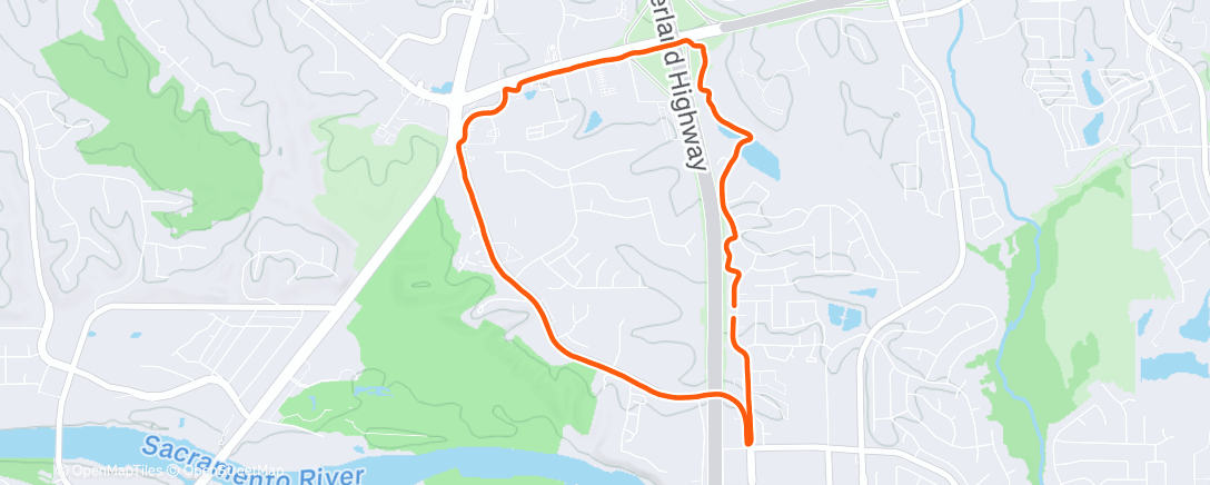 Map of the activity, Afternoon Run