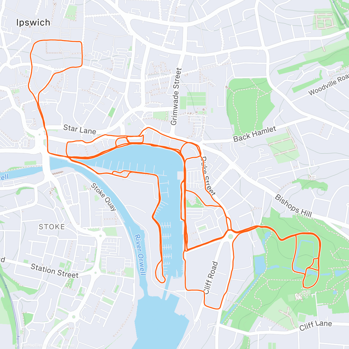 Map of the activity, X-mas morning run club sandwich 🏃‍♀️