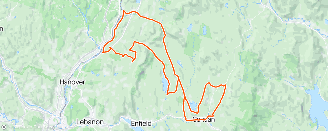 Map of the activity, Endurance ride with long tempo blocks
