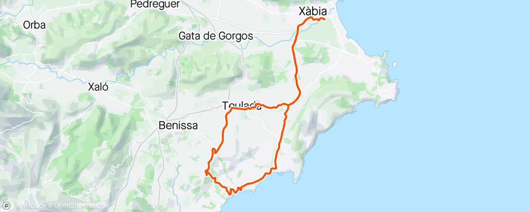 Map of the activity, Benitatxell + Moraira + Teulada