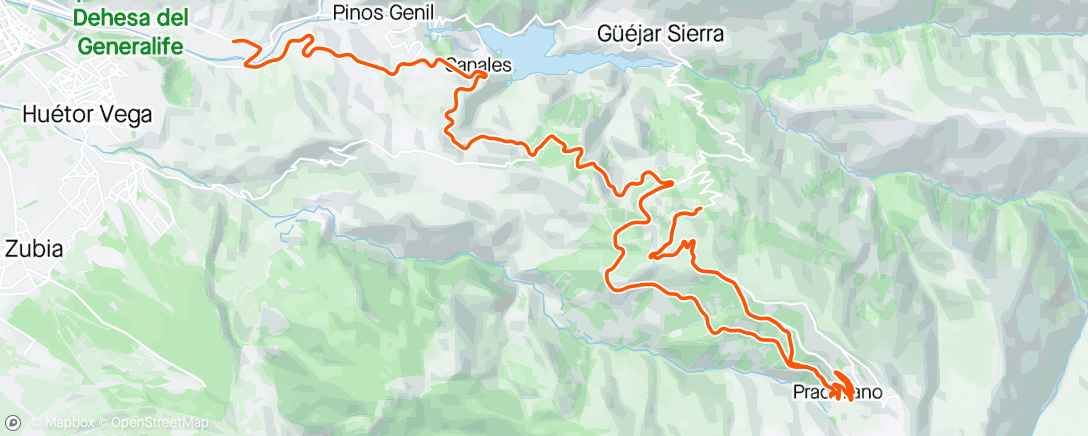 Map of the activity, Sierra Nevada Limite Versión Extendida