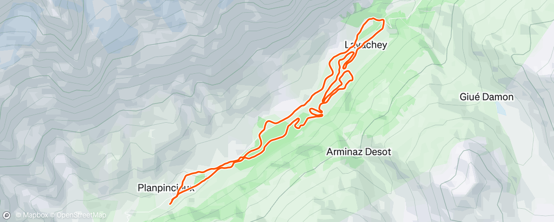 Map of the activity, Nordic ski, skating