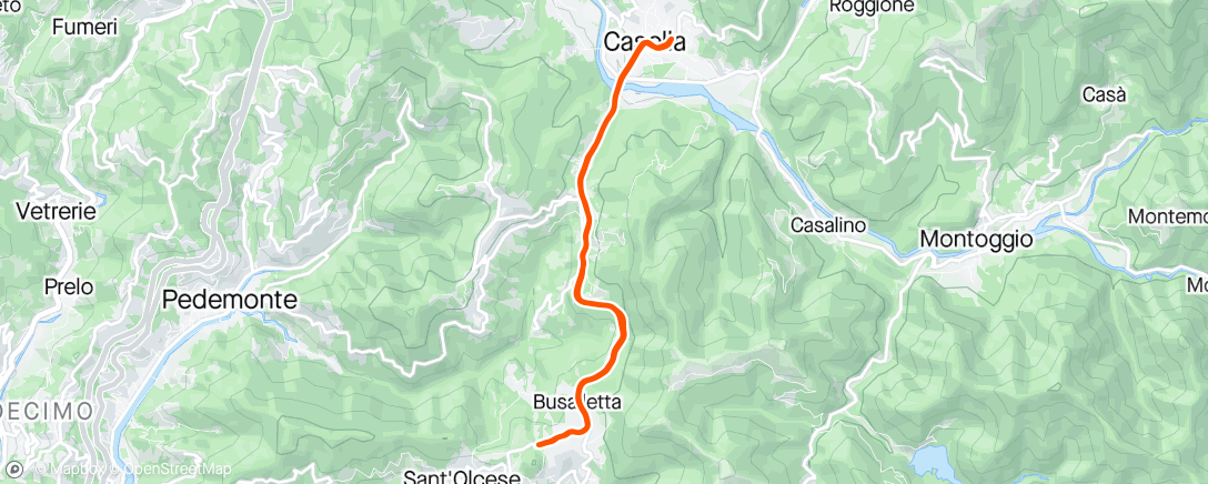 Mappa dell'attività Corsa mattutina