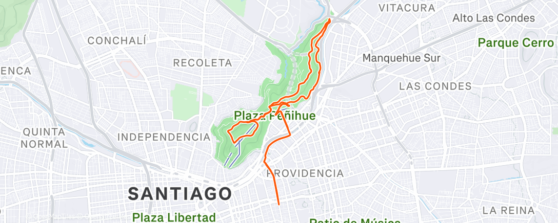 Map of the activity, Bicicleta al anochecer