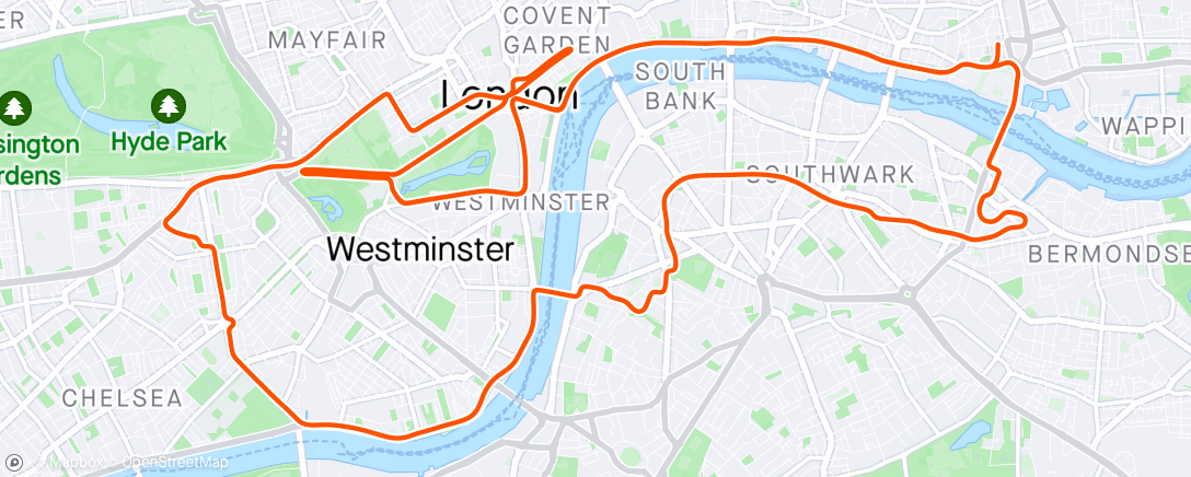 Map of the activity, Zwift - TTT: 5 Years of the WTRL Team Time Trial - Zone 17 (LATTE) on Greatest London Flat in London