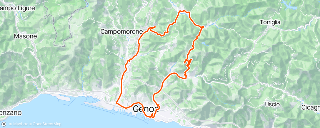 Map of the activity, Bolzaneto, Crocetta d'Orero, Casella, Montoggio, Creto