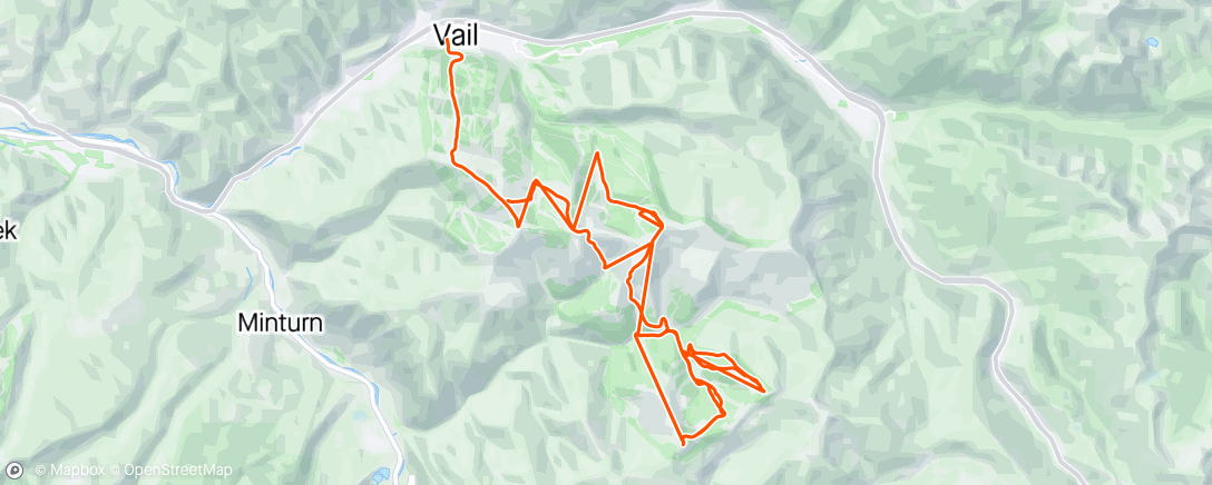 Map of the activity, Vail Day 2
