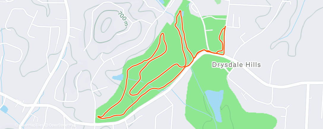 Map of the activity, Afternoon Run