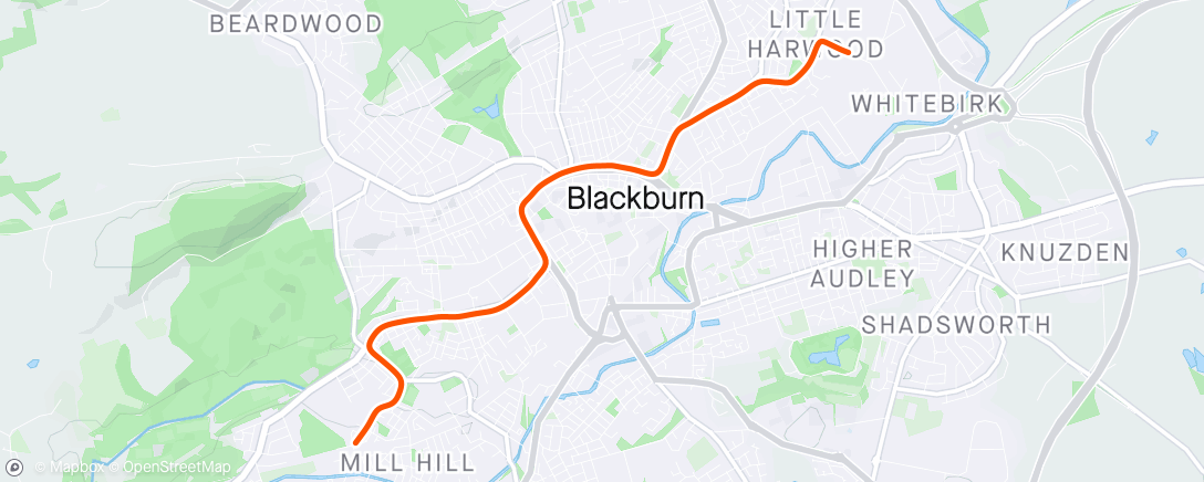 Map of the activity, Afternoon Run