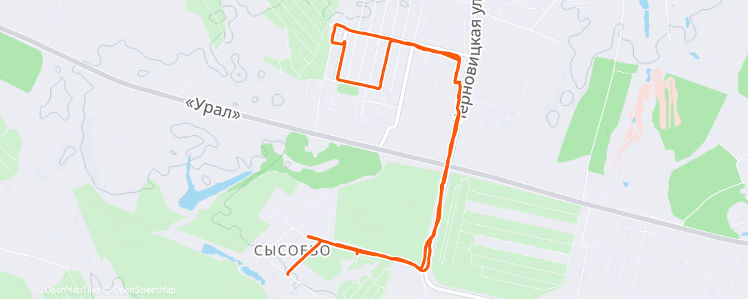 Map of the activity, Afternoon Run