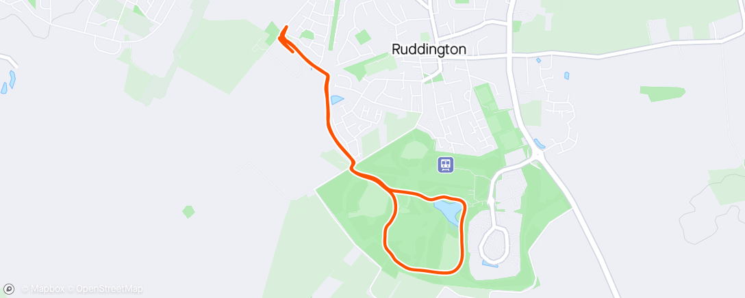 Map of the activity, Run route from work.