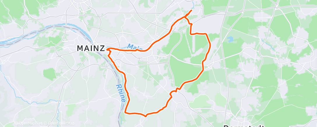 Map of the activity, Mittagsradfahrt