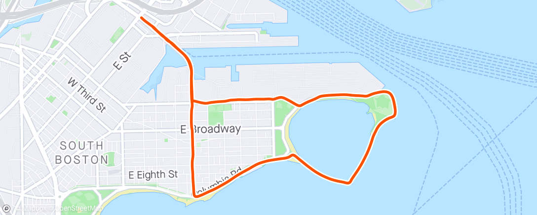 Map of the activity, Evening Run - Boston!