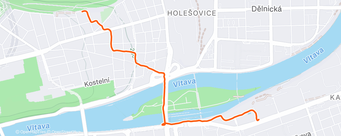 Map of the activity, Evening Run