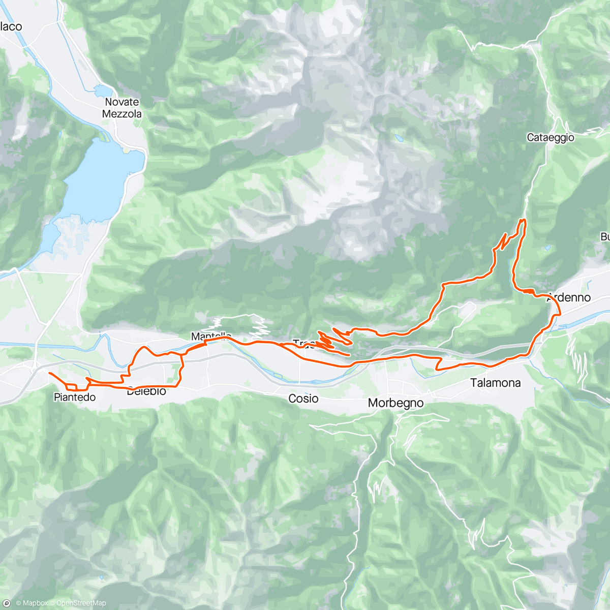 Map of the activity, Fuentes - Mello - Ponte del Baffo