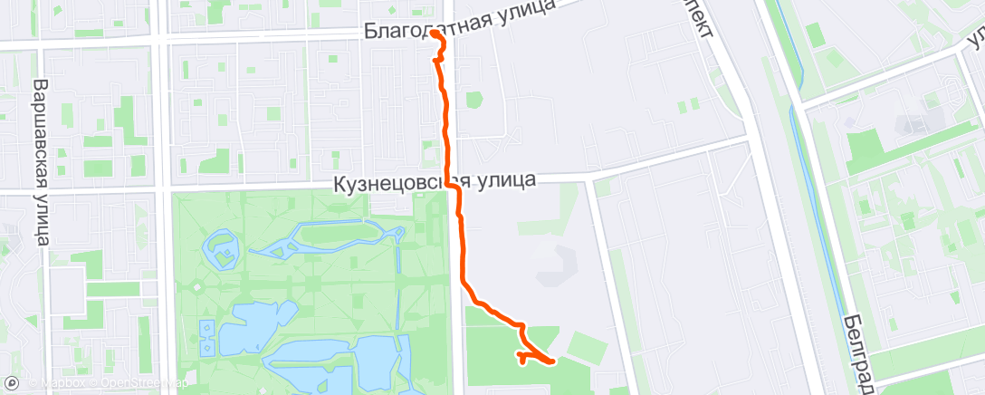 Kaart van de activiteit “Заминка после забега”