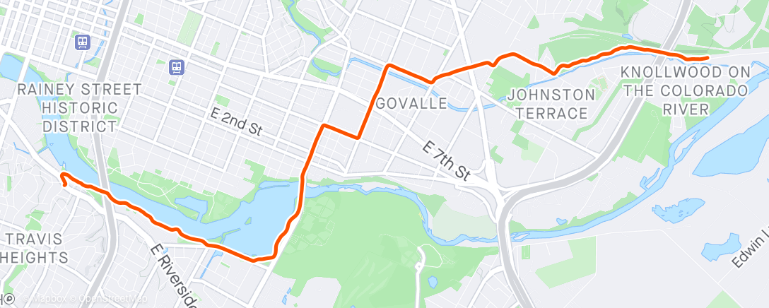 Map of the activity, Commute home from Driveway