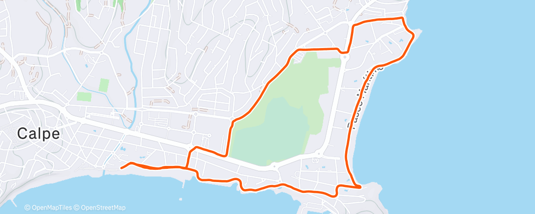 Map of the activity, Course à pied le midi