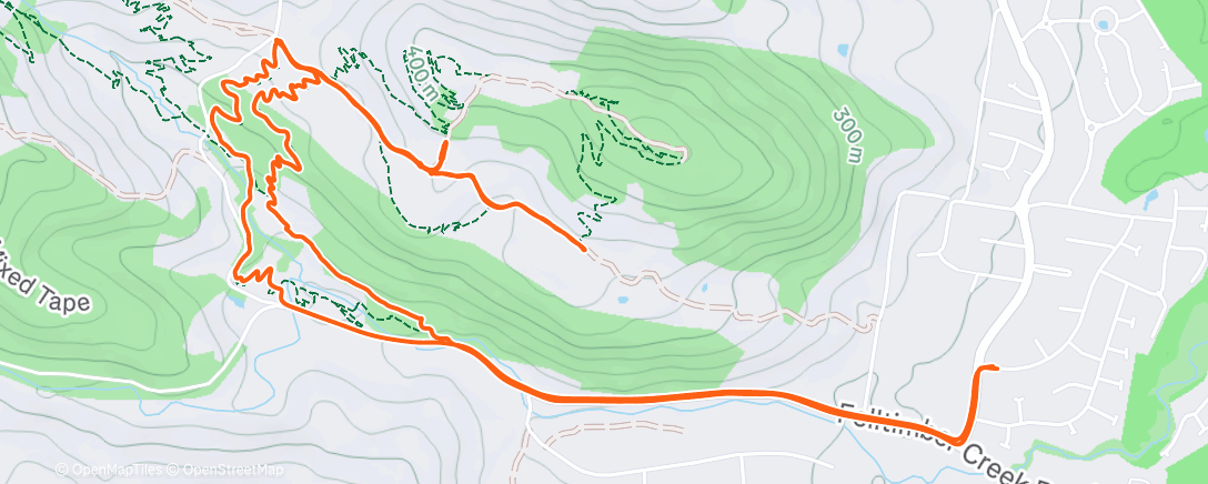 Map of the activity, Evening Mountain Bike Ride - sprints.