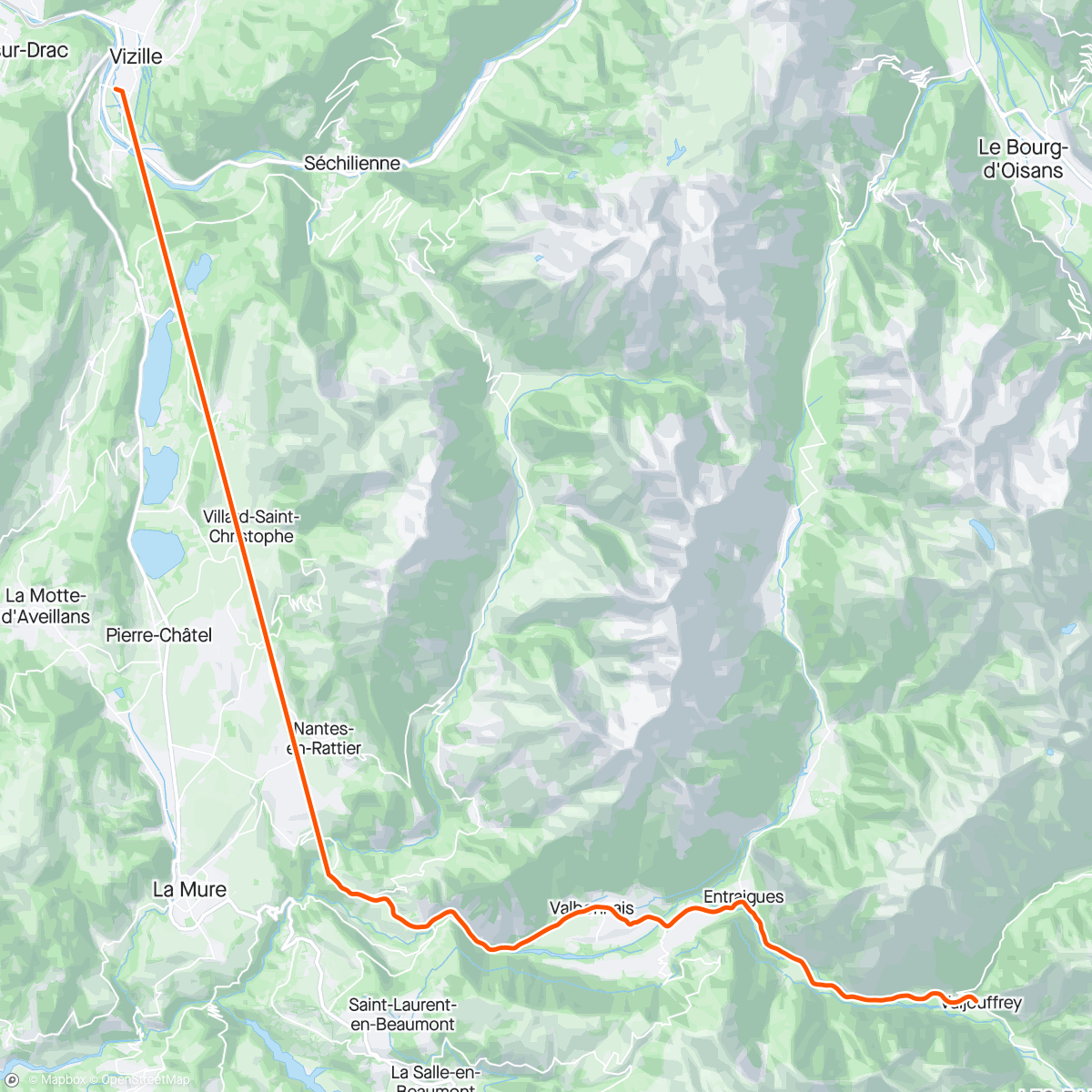 Map of the activity, Day 63 🏔 Alpe du Grand Serre - Les Signaraux (bug GPS?)