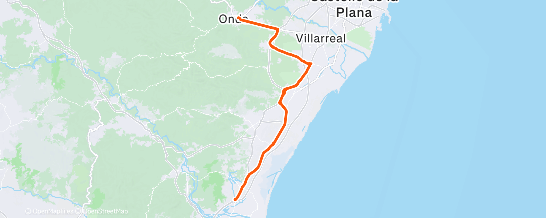 Map of the activity, Bicicleta a la hora del almuerzo