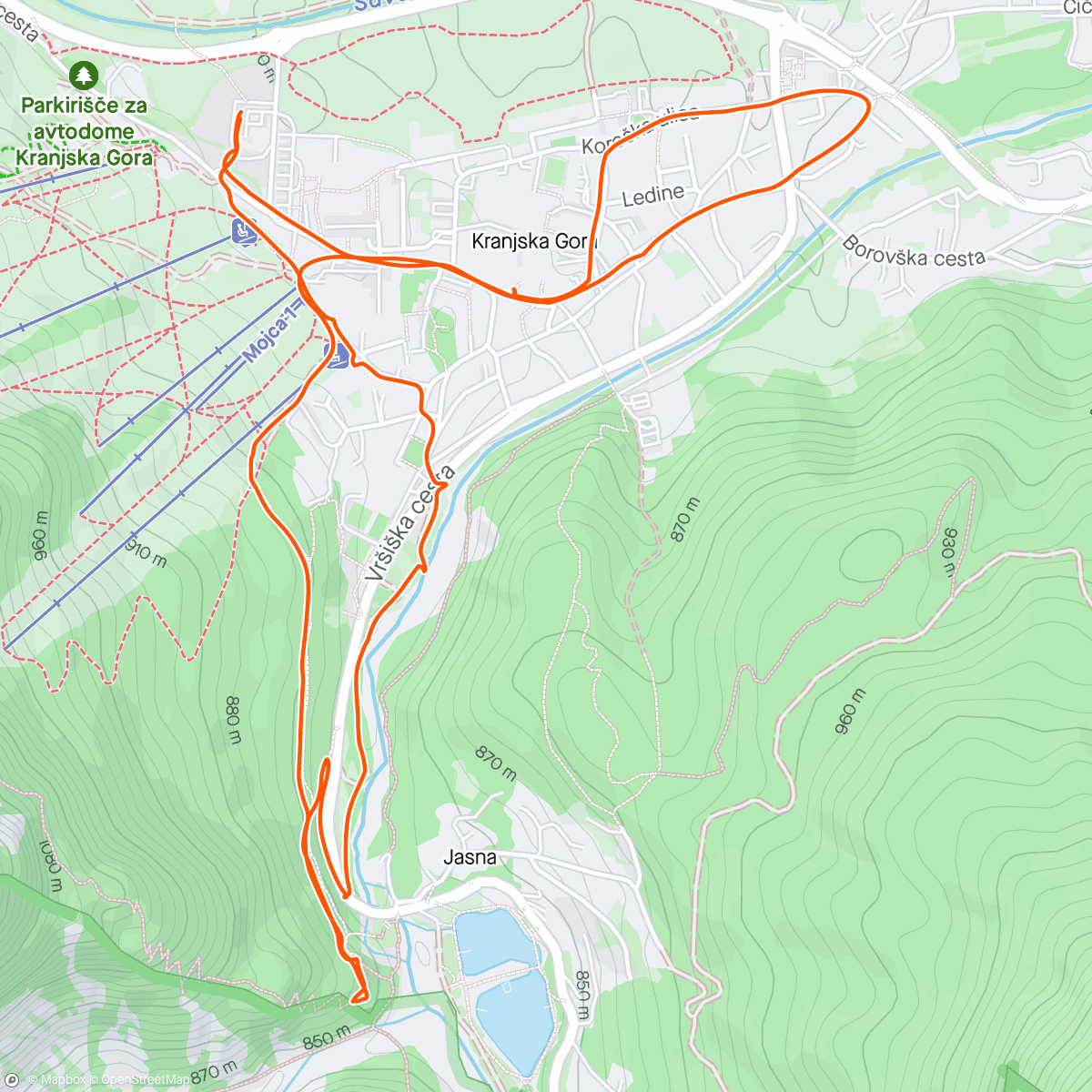 Map of the activity, Kranjska Gora ☁️