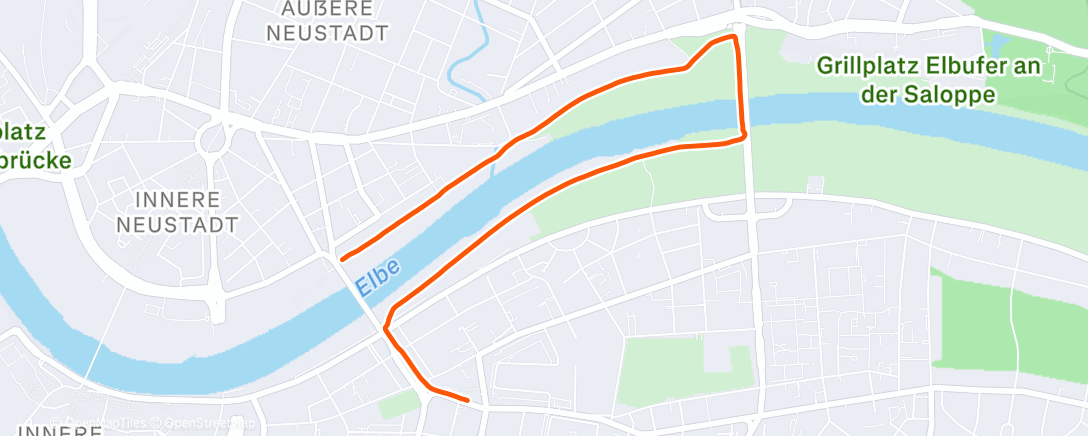Map of the activity, Lauf am Morgen