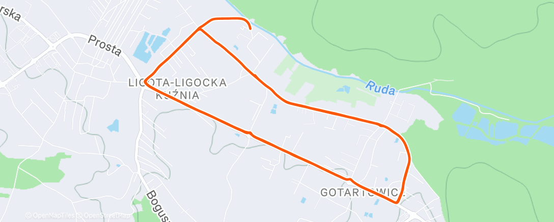 Map of the activity, Evening Run