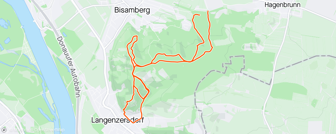 Map of the activity, Bisamberg Fahrt