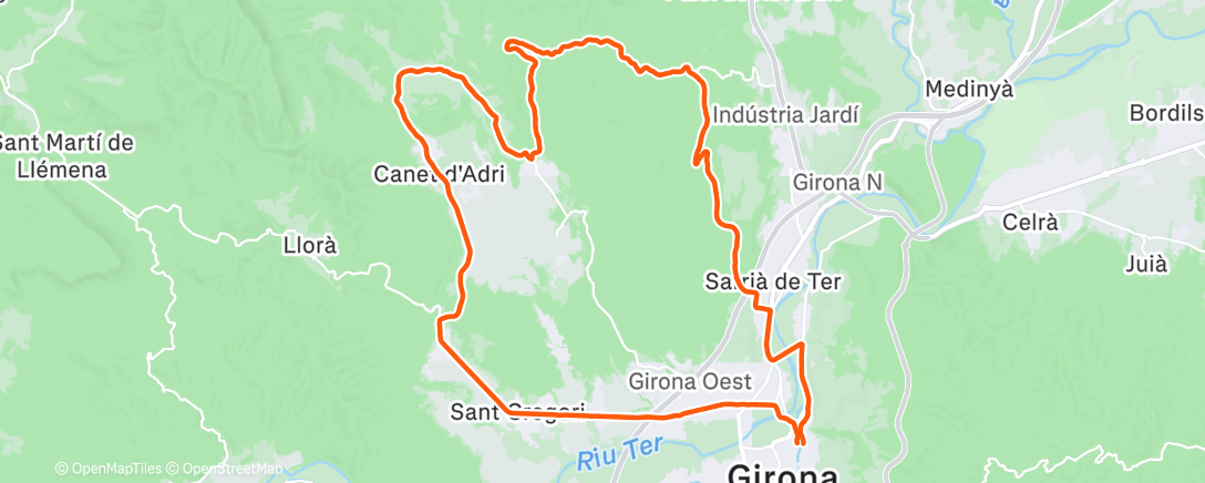 Map of the activity, Afternoon Ride