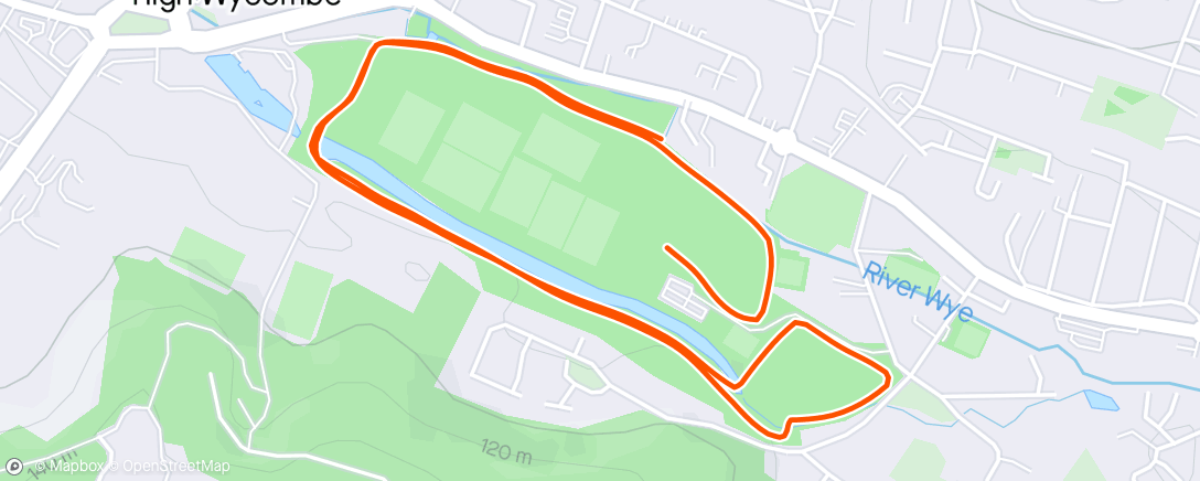 Map of the activity, Parkjog this morning