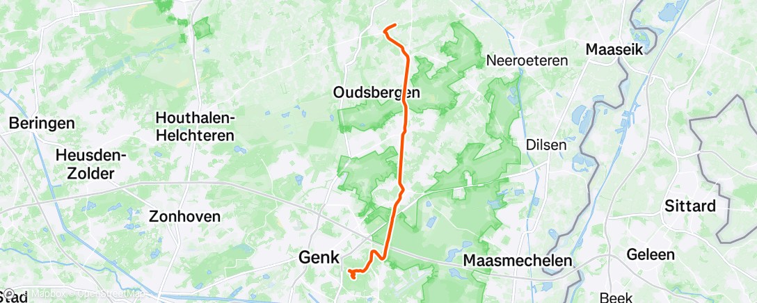 Map of the activity, Training Cycling Vlaanderen