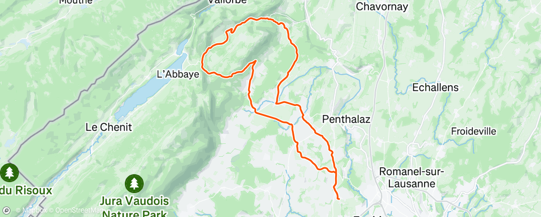 Map of the activity, First Col du Mollendruz ride of the year