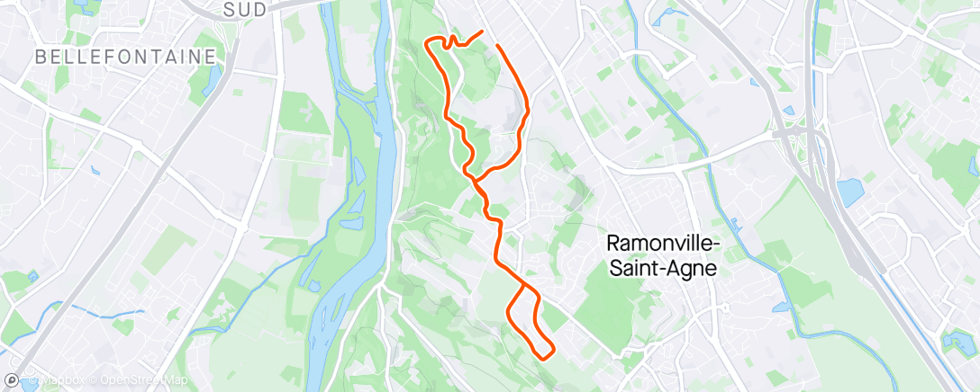 Map of the activity, Course à pied le matin