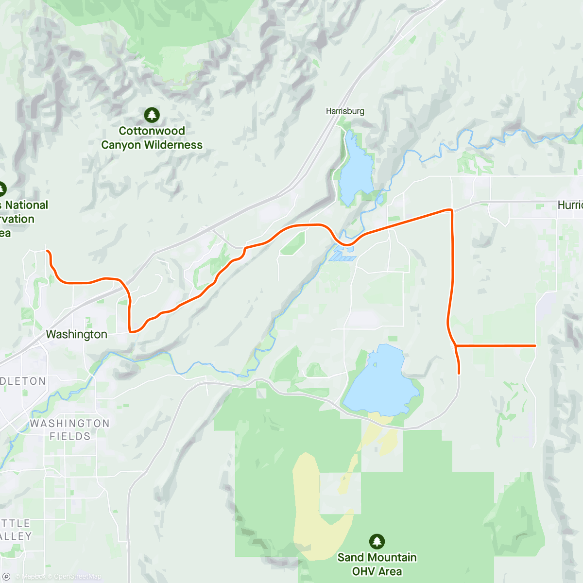 Mapa da atividade, ROUVY - St. George 30km | UTAH | USA