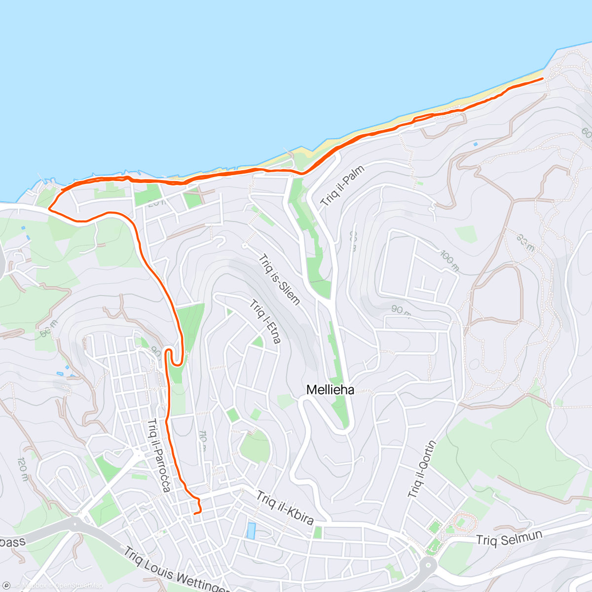 Map of the activity, Malta Recovery Trot