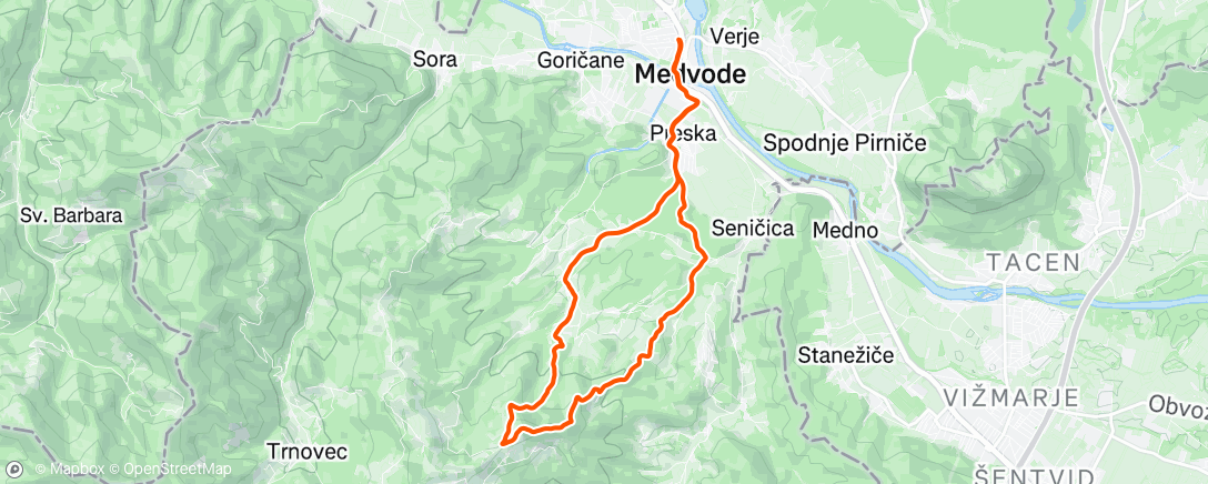 Map of the activity, Lunch Run