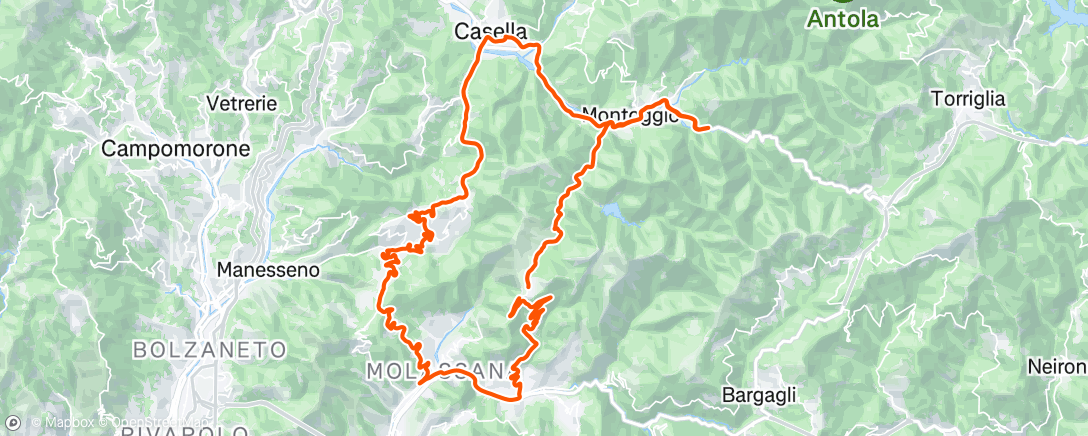 Map of the activity, Pedalata mattutina